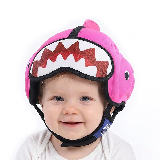 Mambobaby Baby Head Protector Helmet for Crawling and Walking, Breathable Soft Helmet, Ultra-Lightweight & Adjustable, Prevents Bumps Safety Helmet for Infants Toddlers 6-24 Months (Sweetie Shark)