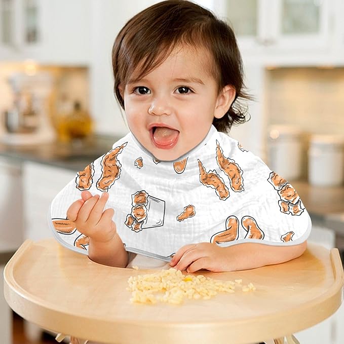 vvfelixl Muslin Burp Cloths Chicken Wings Baby Washcloths for Baby Girl Boys 2 Pack