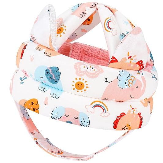 Accmor Baby Head Protector for Crawling Walking, Cute Baby Helmet Adjustable No Bumps Infant Safety Cap, Breathable Protective Kid Headguard Soft Cushion Anti-Collision Helmets for 6m-24m (Elephant)