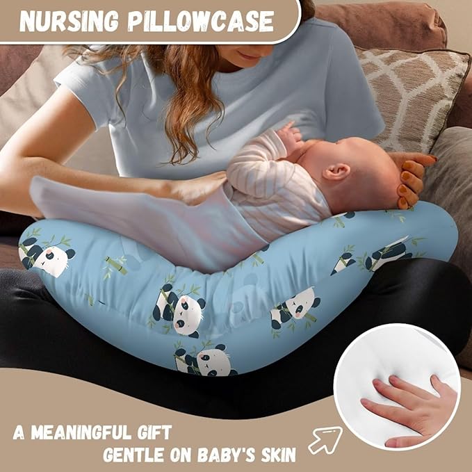 Panda Design Baby Nursing Pillow Cover Ultra Soft Comfortable Newborn Nursing Pillow Case Durable and Easy to Clean