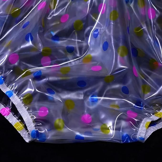 Waterproof Pull-On Unisex Incontinence Plastic Pants Cover Pant.Adult Diaper Cover,Soft-Light-Durable-Leakproof-Washable PVC. Wear with Diaper, Guard Or Pad, Large, Clear