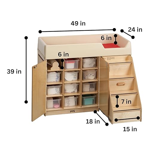 Jonti-Craft 5148JC Diaper Changer with Stairs, Right