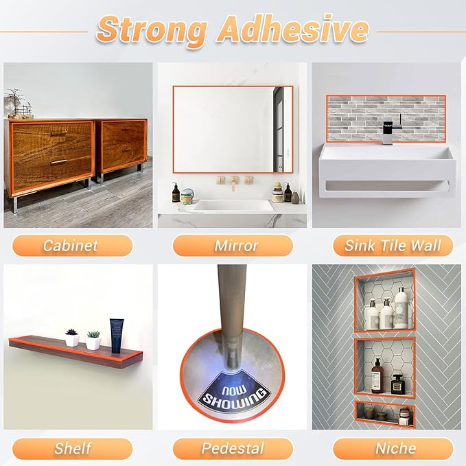 Rubber Edge Corner Trim, Self Adhesive L Shaped Edge Guard for Tile, Small Size Peel and Stick Edge Protectors, Wall and Furniture Edges, Orange Color, 20Ft