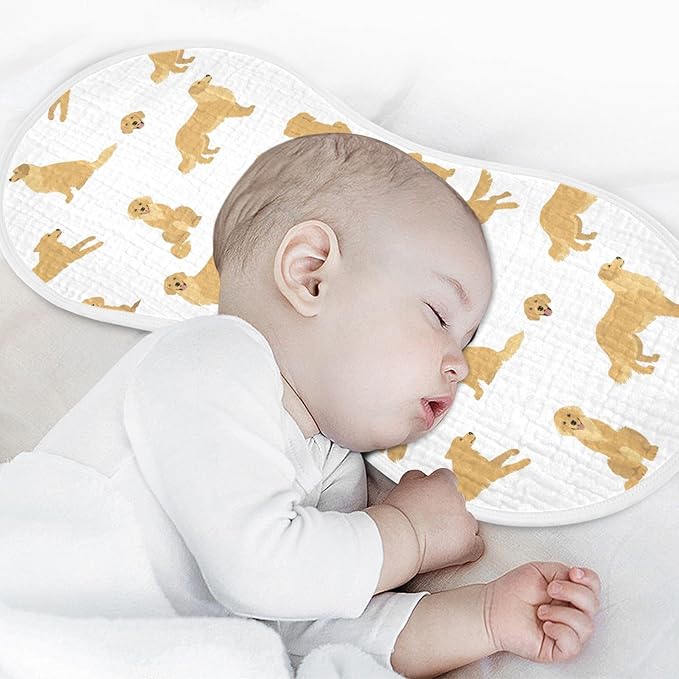vvfelixl Baby Burp Cloths Golden Retriever Dogs Baby Newborn Cotton Burping Cloths Set Baby Washcloths 4 Pack