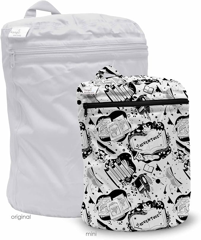 Kanga Care Wet Bag MINI Seam Sealed Waterproof 3D Dimensional for Baby Cloth Diapers, Travel, Beach, Pool, Gym, Swim | Book Club