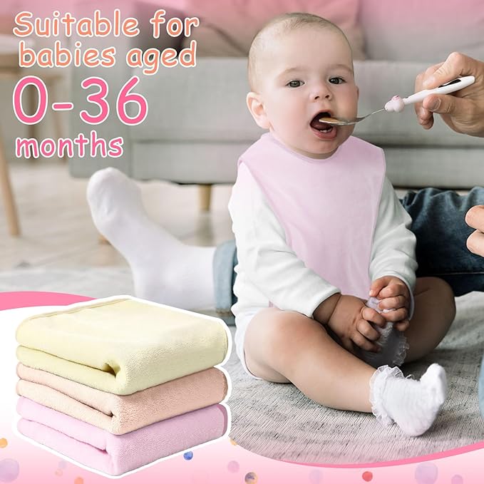Hercicy Full Coverage Pullover Toddler Baby Bibs Terry Cloth Bibs with Snap Button for 0-4 Years Unisex Feeding Drooling