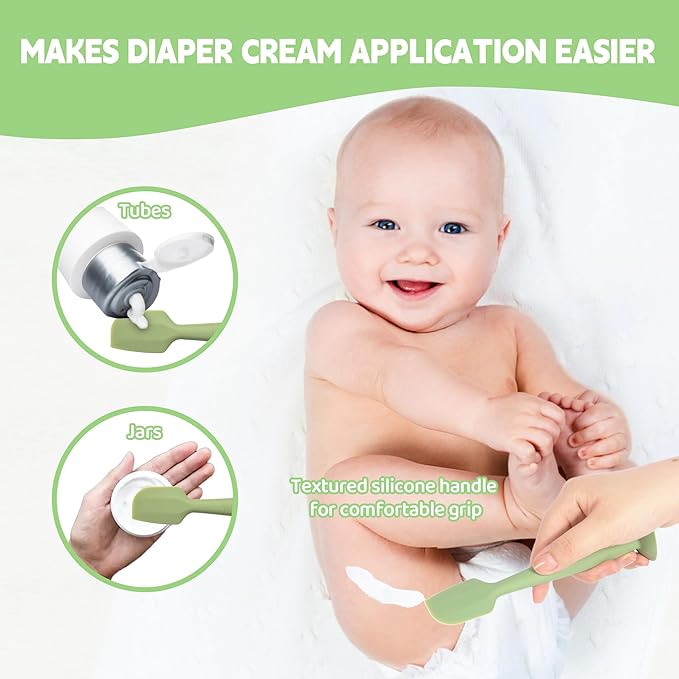 Baby Diaper Cream Spatula with Case,2 Large Diaper Spatula with 2 Travel Case 1 Gift Box,Soft Butt Paste Spatula Baby Butt Spatula,Diaper Cream Applicator Diaper Rash Spatula Red Beige