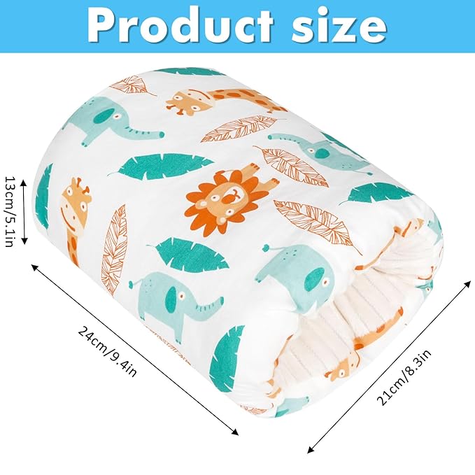 Baby Feeding Arm Pillow,Soft Cotton Bottle Nursing Arm Pillows for Newborn,Breastfeeding Pillows for More Support for Mom and Baby,Portable and Washable,Ergonomic Nursing Essentials(White Animals)