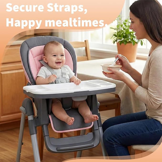 Replacement High Chair Straps Compatible with Baby Trend Graco High Chair, Harness Straps Fit for Graco Chicco Babytrend Jeep Milestone High Chair Foldable and More Highchair Accessories（Only Straps）