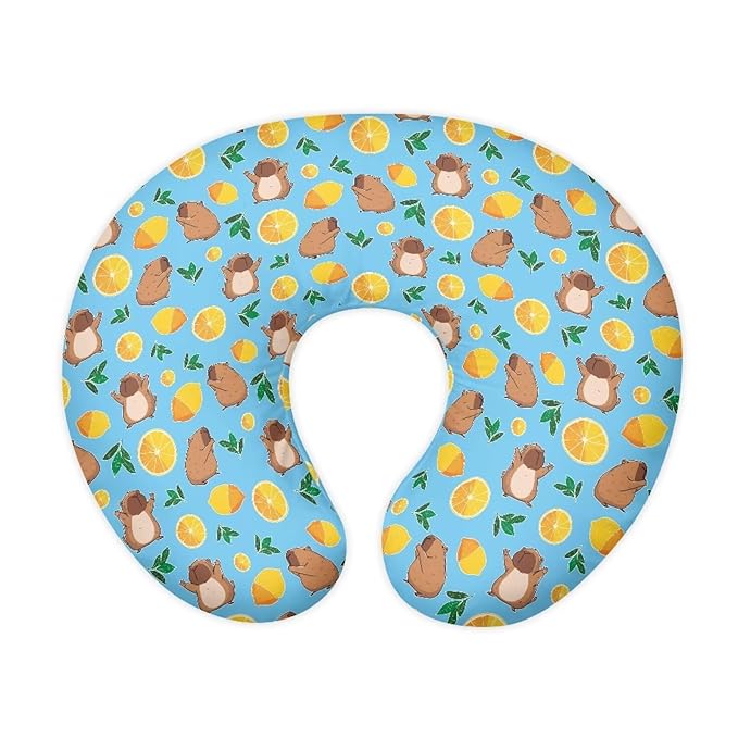 Carpybara and Orange Baby Nursing Pillow Cover Baby Breastfeeding Slipcover Infant Newborn Nursery Bottle Pillowcase Stretchy Replaceable Pillow Cover Slipcover