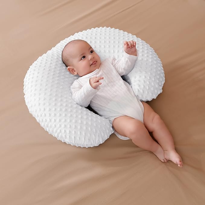 Pillowcase for Nursing Pillow and Positioner for Breastfeeding and Bottle Feeding, Propping Baby, Tummy Time, Baby Sitting Support, Awake-Time Support, Pillow Cover Only (White)