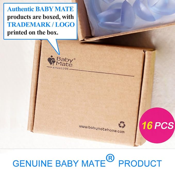 Baby Mate 16 PCS Clear Corner Guards (Ball Shape, Matte Finish) - Corner Protector - Corner Cover Corner Bumpers