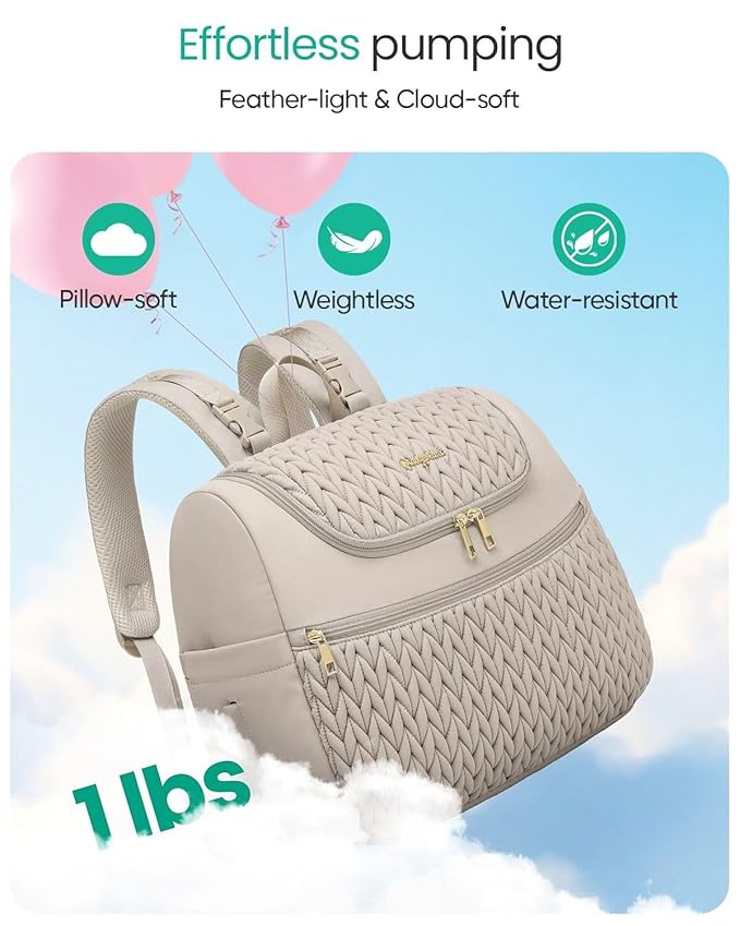 Qualyphant Breast Pump Bag for Spectra S1/S2 & Medela – Insulated Cooler Bag, 13" Laptop Sleeve, Diaper Bags Backpack – Lightweight, Water-resistant & Stylish for Work, Travel