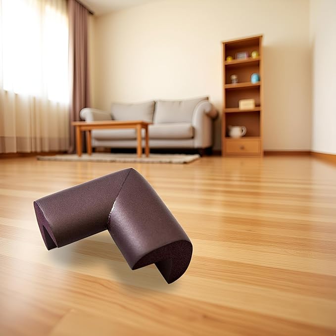 4Pcs Table Corner Protectors Edge Guards Baby, Furniture Safety Corner Edge Bumper Guard, Desk Table Corner Cushion Safe for Baby Crawling (Brown)