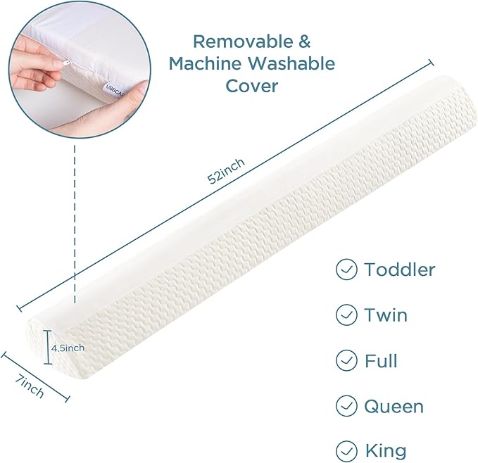 UBBCARE Foam Bed Rails 52 Inches(2 Pack), Bed Bumpers for Toddlers, Soft Portable Safety Bed Guard Rail for Toddler, Kids, Baby, Fit for Twin, Full, Queen Size Bed