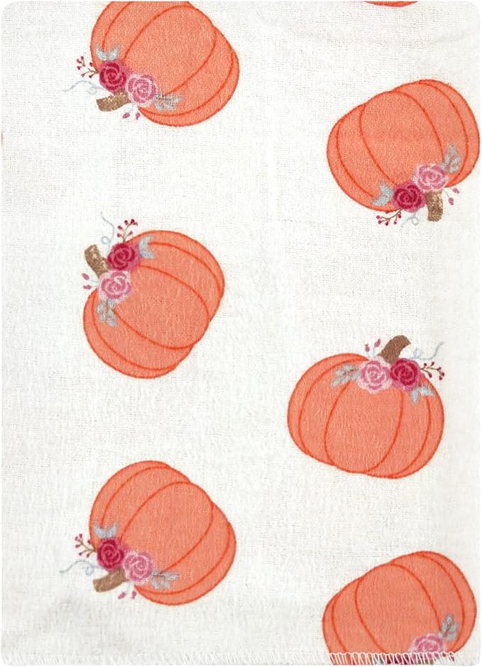 Hudson Baby Unisex Baby Cotton Flannel Burp Cloths Bundle, Cutest Pumpkin, One Size