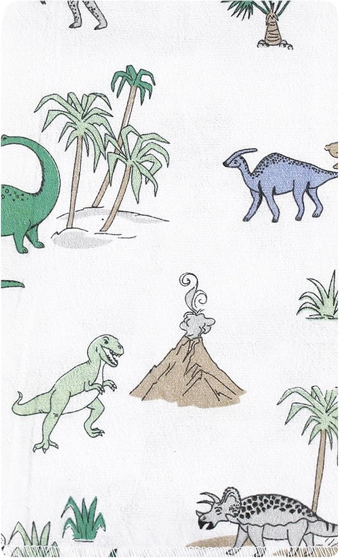 Luvable Friends Hudson Baby Flannel Burp Cloths 10pk, Pastel Dino