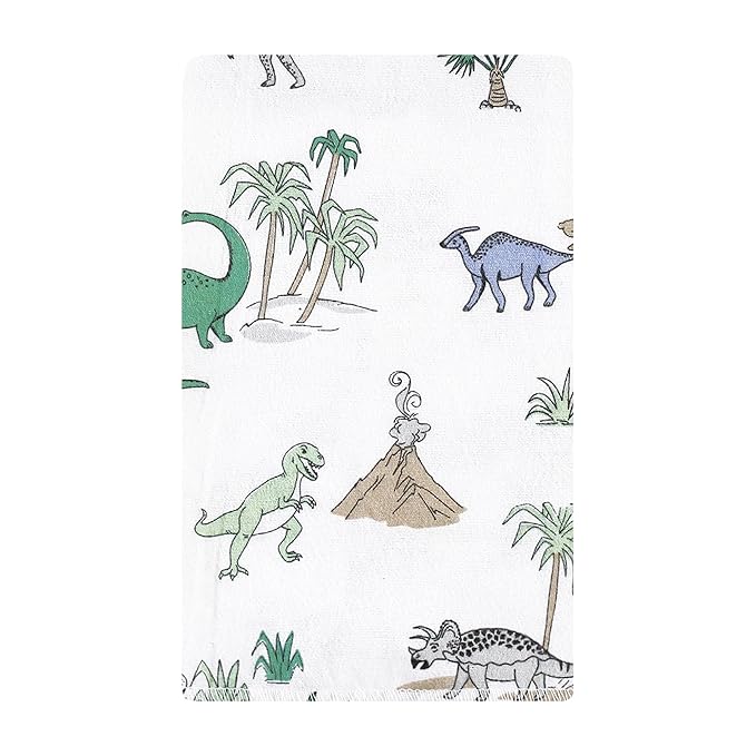 Hudson Baby Unisex Baby Cotton Flannel Burp Cloths 10-Pack, Boy Dino World, One Size