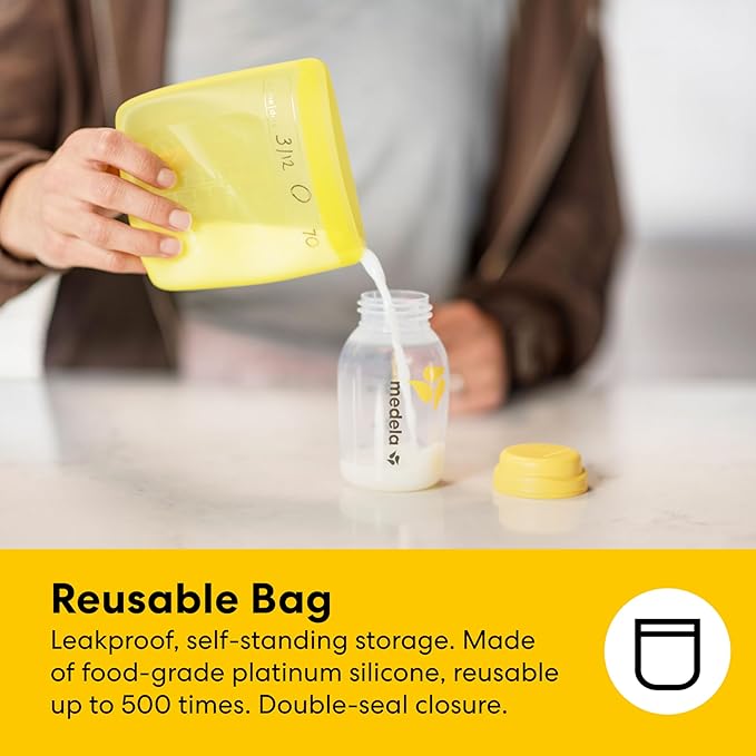 Medela All-in-One Breast Milk Storage Set with 150 ml & 250 ml Bottles, Easy Pour & Reusable Bags, Quick Clean Microwave Bag, Organizer Tray and Cooler with Contoured Ice Pack