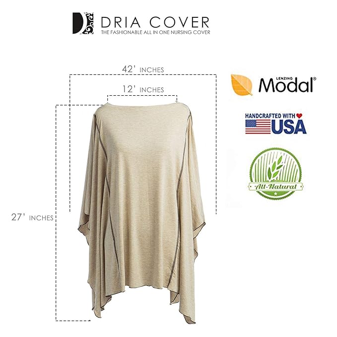 Solana Nursing Cover By Dria: Premium Breastfeeding Poncho made with Organic Modal Fabric.