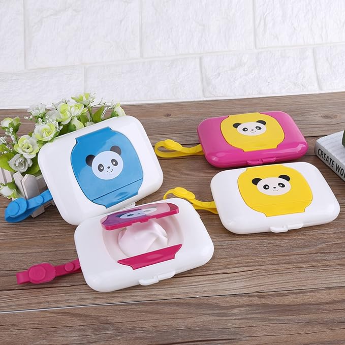 Wet Wipes Storage Box, Baby Wipes Dispenser, Portable Refillable Baby Wet Wipe Pouch Dispenser, Reusable Stroller Wet Wipes Box for Outdoor Travel(Blue)