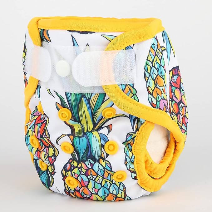 Newborn Baby Cloth Diaper Cover Nappy Hook and Loop (Pineapples)