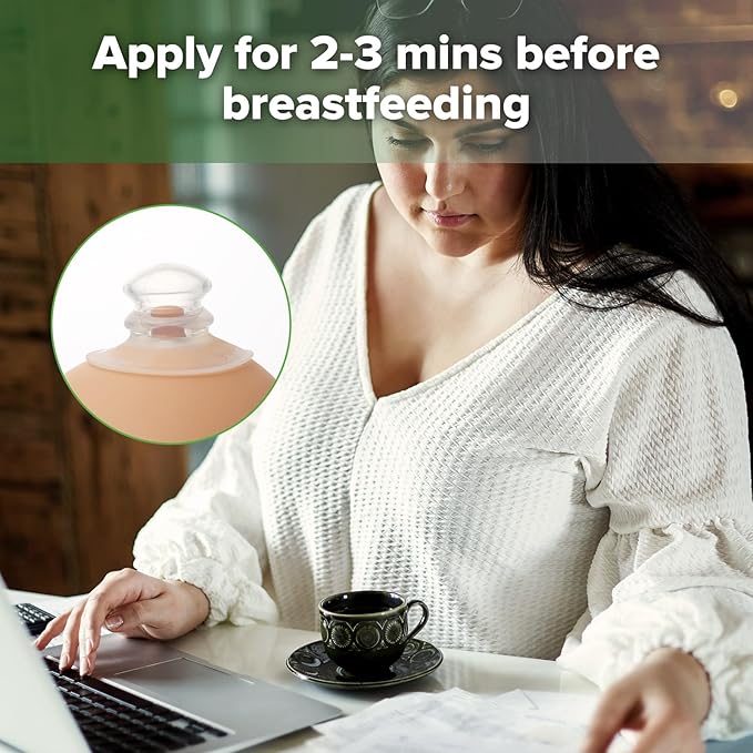 haakaa Silicone Nipple Correctors for Flat, Short or Inverted Nipples, Inverted Nipple Corrector for Breastfeeding with Storage Case, M