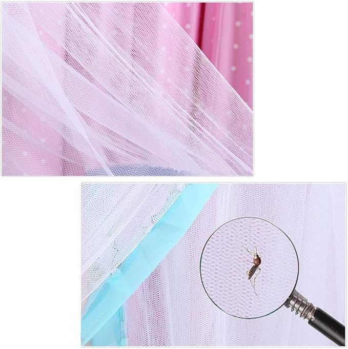 Crib Mosquito Net Crib Dome Bed Canopy Foldable Cot Net Tent Universal Palace Style Dome Bed Curtain (Stand Rod NOT Included)