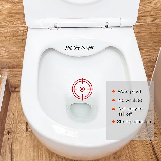 TESWEY 10PCS Toilet Target Aiming Stickers, Multicolor Target Design for Toilet Training, Bathroom & Restroom