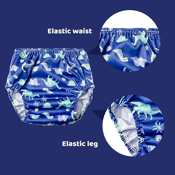 BISENKID Waterproof Diaper Cover for Rubber Pants for Toddlers Good Elastic Rubber Swim Diaper Cover for Potty Training Underwear Boy 3t