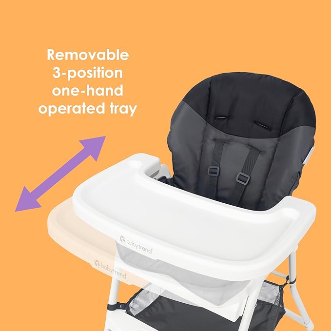 Baby Trend Flat Fold High Chair, Stellar Black