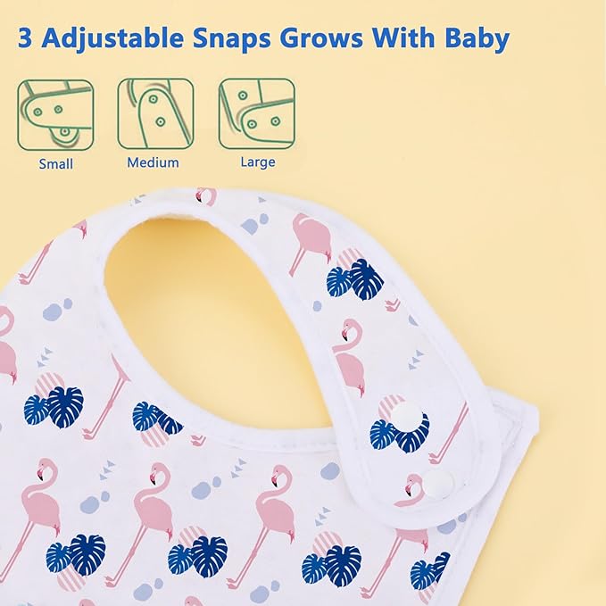 Baby Bibs Soft and Absorbent Organic Cotton Bandana Drool Bibs Set for Boys Girls Newborn 0-36 Months
