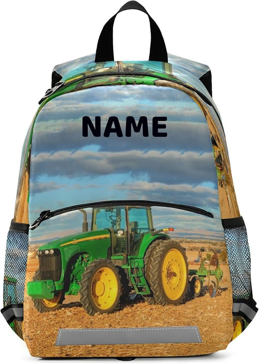 Tractor Kid's Toddler Backpack for Boys Girls Preschool Nursery with Safety Leash (012213)