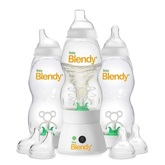 Baby Bottles - Best Infant to Toddler Milk Feeding Containers with Anti-Colic | Air Vent System - with Blender Mixer for Babies Newborns Infants Toddlers | (12+ Months) Premium Bundle