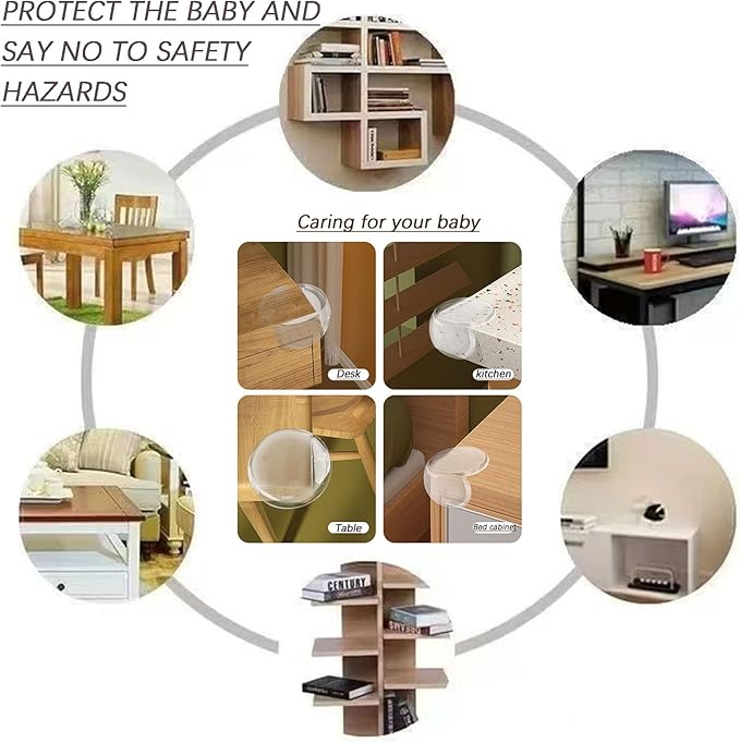 8 Pack Corner Protectors Guards Baby Proofing Corner Protector Furniture Corner Protector Table Corner Used to Cover The Edges of Sharp Furniture（Round Shape）