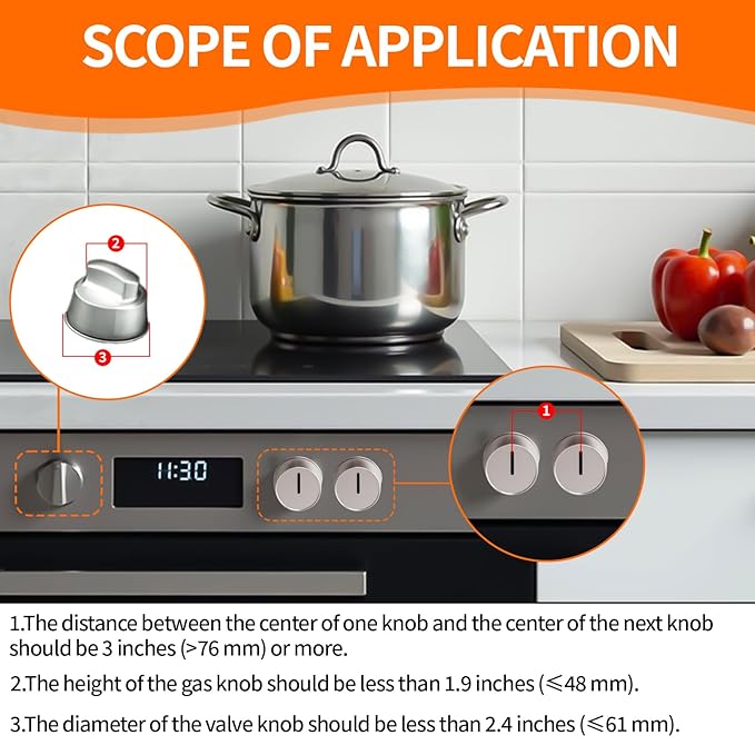 5Pack Stove Knob Safety Covers, Baby Proofing Gas Stove Knob Locks, Adult Quick Unlock Oven Child Safety Lock with 3M Adhesive for Child Safety and Pets