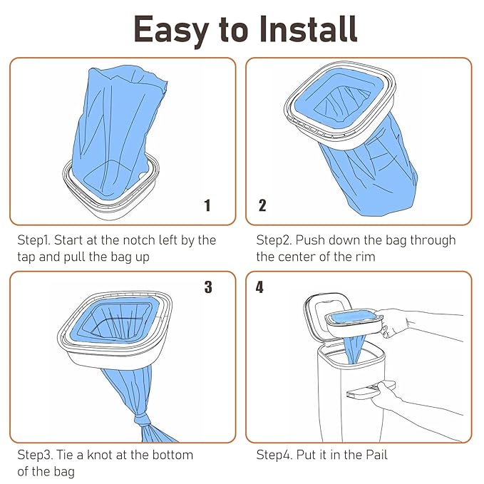 Jumbo+ Square Refills Disposal Bags Refill Compatible with Diaper Genie Compact, Classic and Select Pails, Hold Up to 1080 Newborn-Sized Diapers Per Refill, 4 Pack