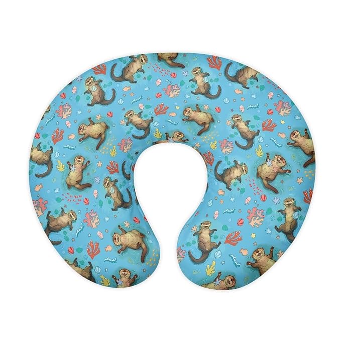 Jeiento Cartoon Otter Nursing Pillow Cover Snug Nursing Pillow Slipcovers Fabric Cover for Breastfeeding＆Bottle Feeding Fabric Cover