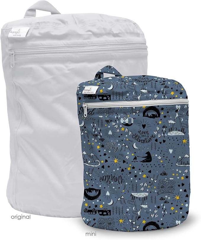 Kanga Care Wet Bag MINI Seam Sealed Waterproof 3D Dimensional for Baby Cloth Diapers, Travel, Beach, Pool, Gym, Swim | Wander