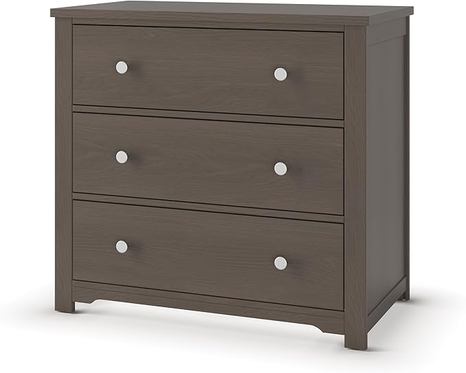 Child Craft Harmony 3-Drawer Dresser with Changing Table Topper, 38" W Nursery Dresser and Changing Station, Smooth Glides, Baby-Safe Finish, Dapper Gray