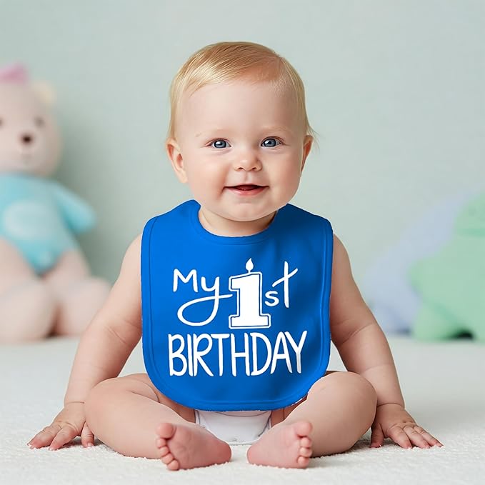 Aiden's Corner Handmade Cute Baby Boy Girl First Birthday Smash Cake Bibs My 1st Birthday Bib