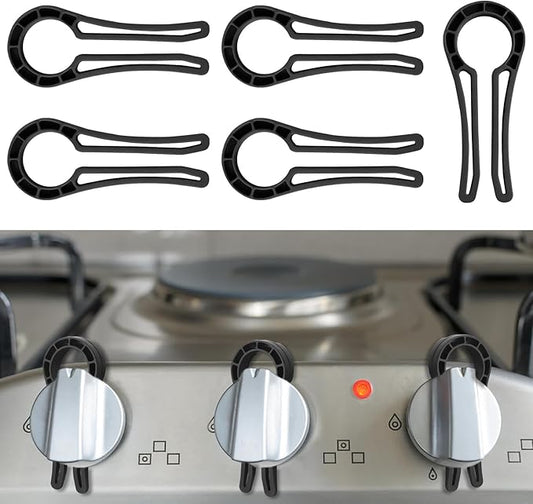 Stove Knob Safety Locks – Gas Stove Oven Knob Safety Covers –Child and Pets Proofing Locks (5 Pack) Black