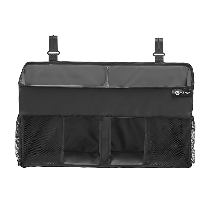 4moms Breeze Playard Diaper Caddy, Storage for Diapers, Baby Wipes, and Organization, Black