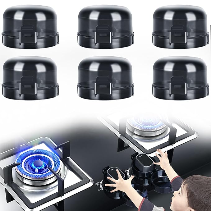 Parents Reassuring Choice - Gas Stove Knob Locks and Oven Lock, with Double-Sided Tape, Gas Stove Child Safety Knob Locks, Protecting Children/Pets' Safety