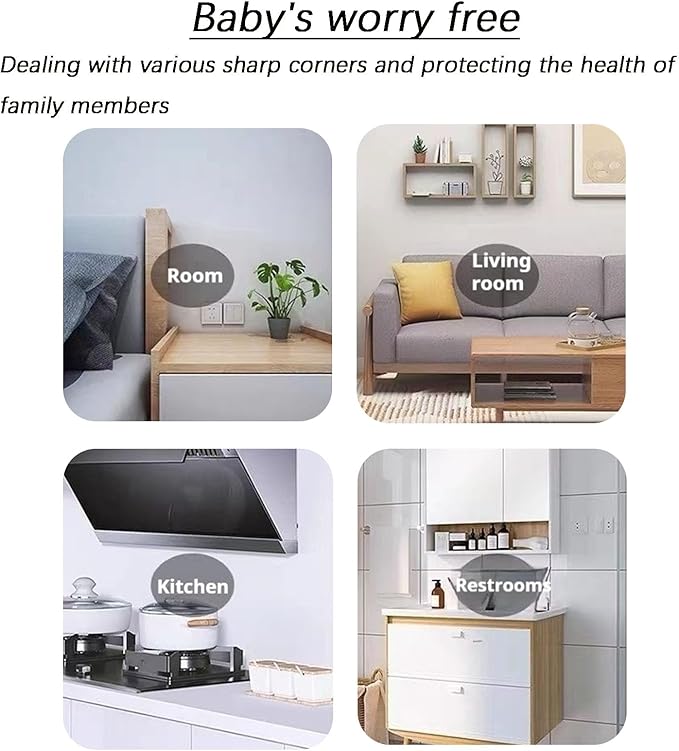 20Pcs - Edge Corner Protector Baby Proofing - 3M Adhesive Pre-Taped - Furniture Corner Bumper Guards(10 L Shape,10 Round Shape)