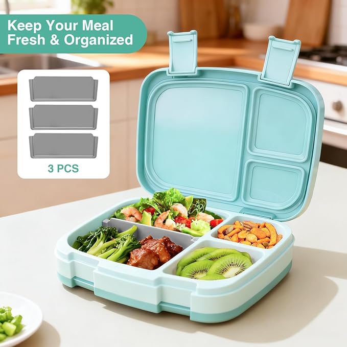 Silicone Lunch Box Dividers, 3 Pack Bento Box Divider Insert, Reusable Food Separator for Meal Prep, Dishwasher Safe Lunch Box Organizer Accessories