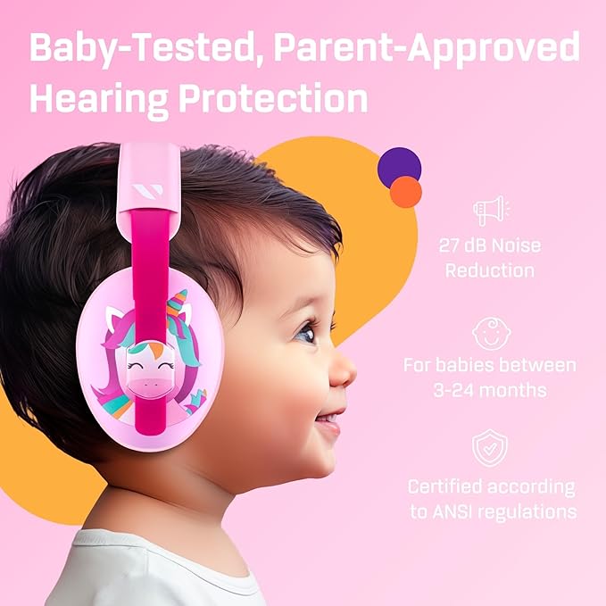 Vanderfields - Hearing Protection Ear Muffs - Over 33 dB (2K Hz) Broad Noise Cancelling Sound Reduction - Baby and Toddlers