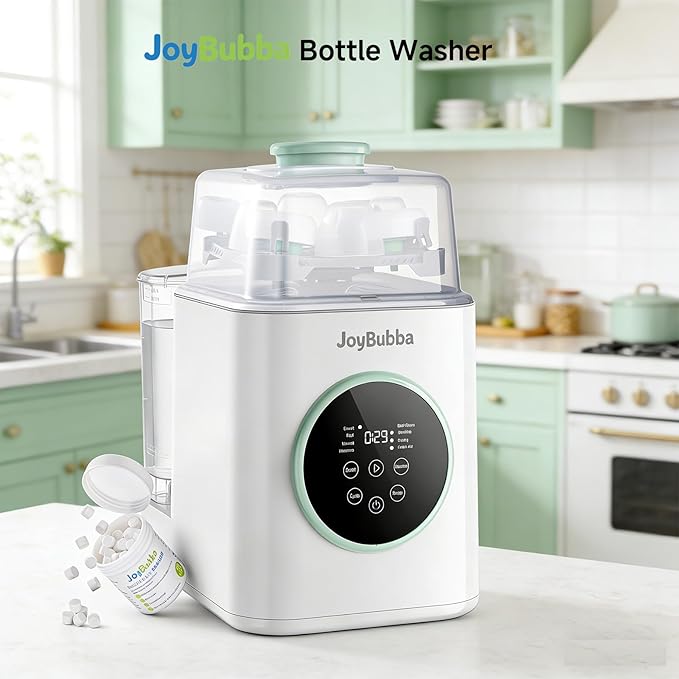 Bottle Washer, Sterilizer & Dryer – 19-Min Fast Cleaning, All-in-One Machine for Baby Bottles, Pump Parts & Feeding Accessories with 3 High-Temp Sterilization Modes, 60 Cleaning Tablets.