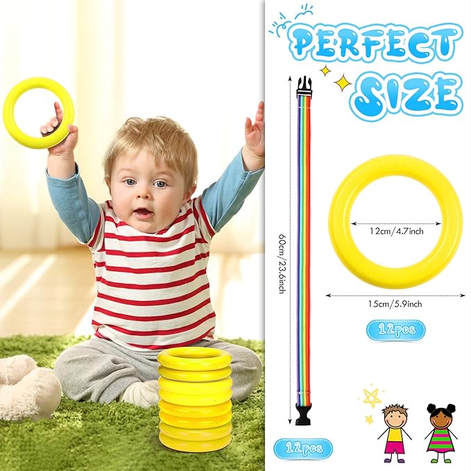 Tatuo 12 Set Toddlers Walking Rope for Preschool Toddlers Detachable Transition Rope Safety Daycare Rope for Preschool Daycare Kindergarten School Kids Outdoor Supplies (Yellow)