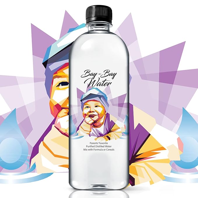 36 Pack Distilled Water by Bay Bay Water - Baby Water for Mixing Formula - Fluoride Free 16.9 fl oz